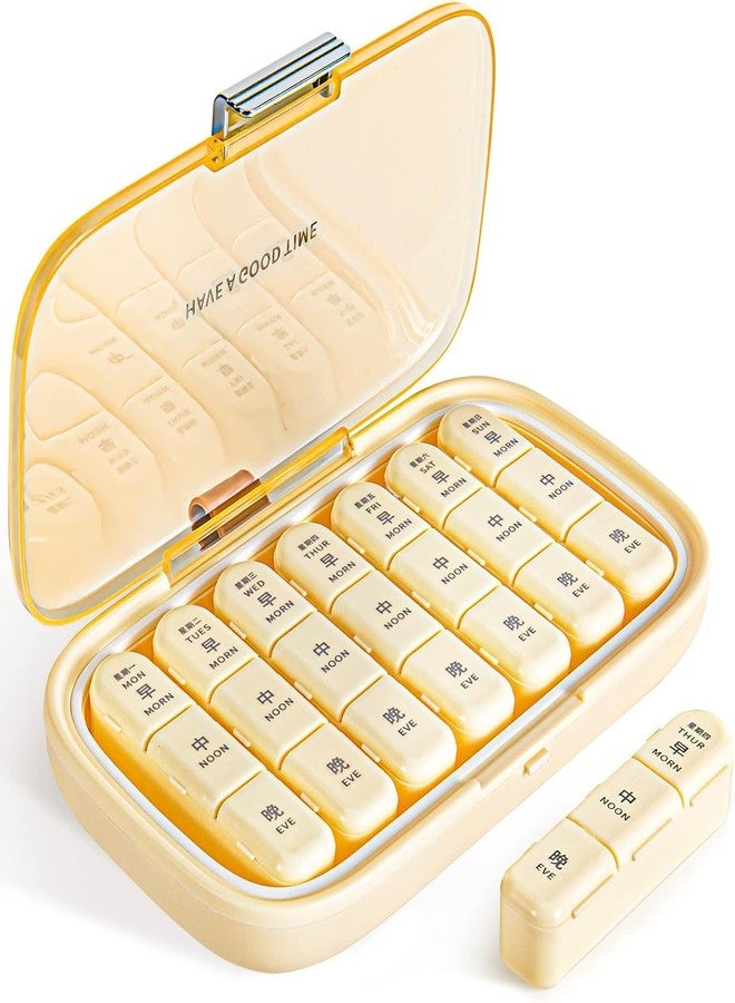 KRUPAVI Weekly Pill Organizer 7 Day × 3 Times a Day | 21 Slots Large Moisture-Proof BPA-Free Medicine Box | Portable Travel Pill Case for Pills, Tablets, Vitamins & Supplements (3 Times 7 Day) - Image 1